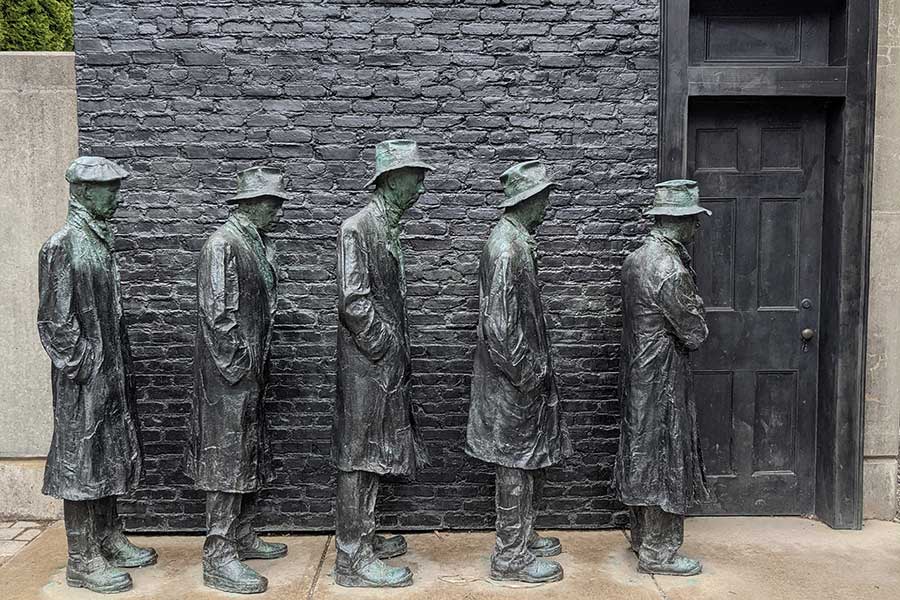 Depression Breadline by George Segal at Grounds for Sculpture.