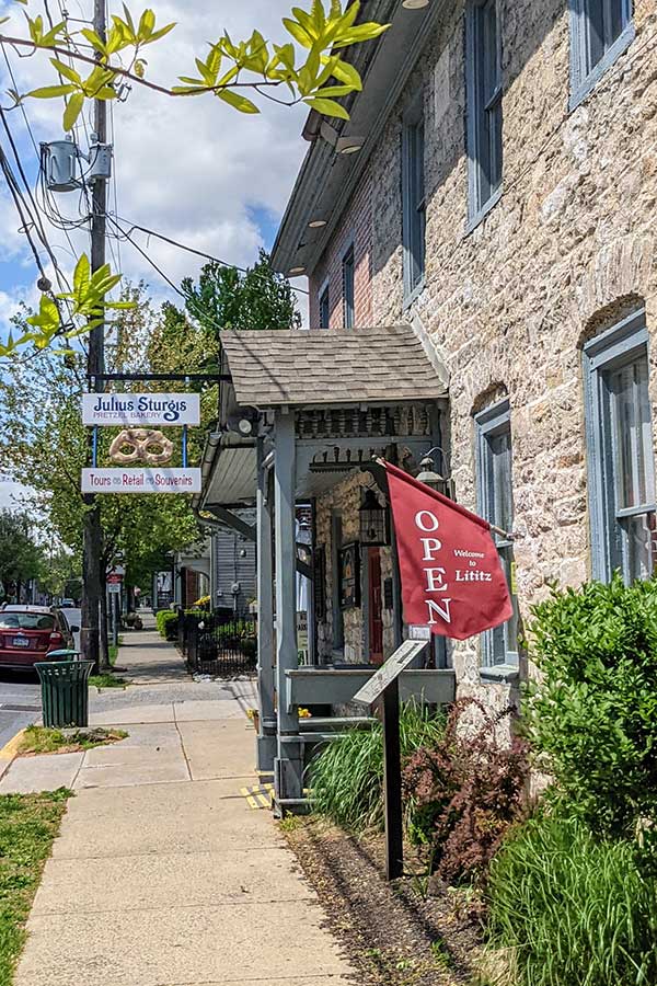 Julius Sturgis Pretzel Bakery in Lititz, PA, is the oldest commercial pretzel bakery in the USA.