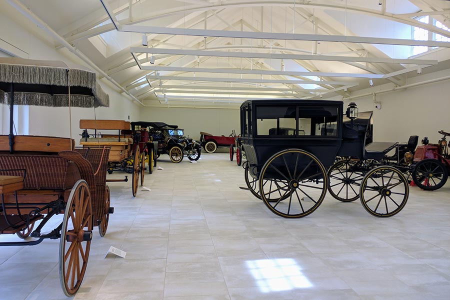 The Car and Carriage Museum at the Frick Pittsburgh shows historic and vintage vehicles.