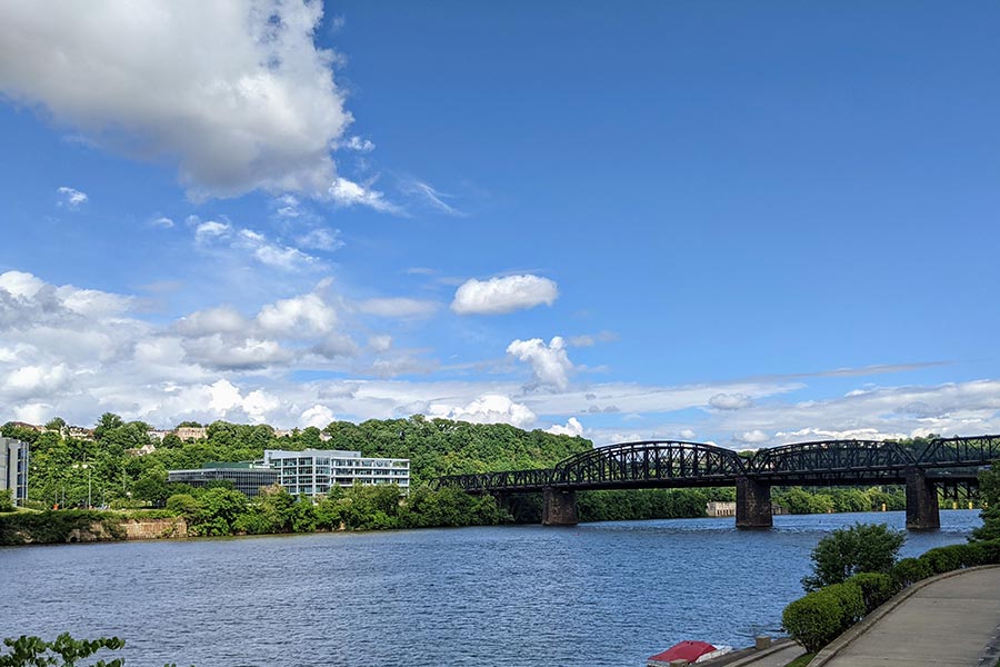 Hot Metal Bridge leads to Pittsburgh's Southside.