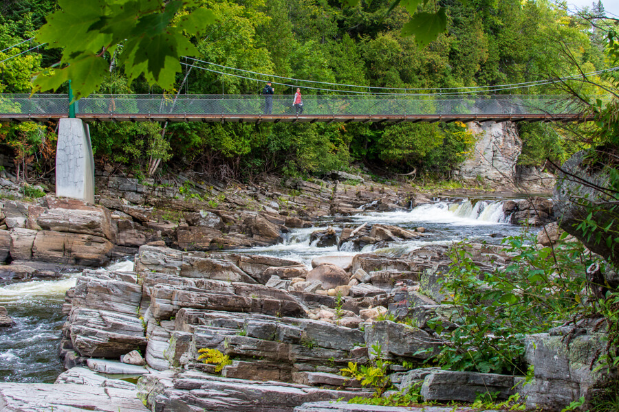 Three bridges span the Canyon Sainte-Anne.