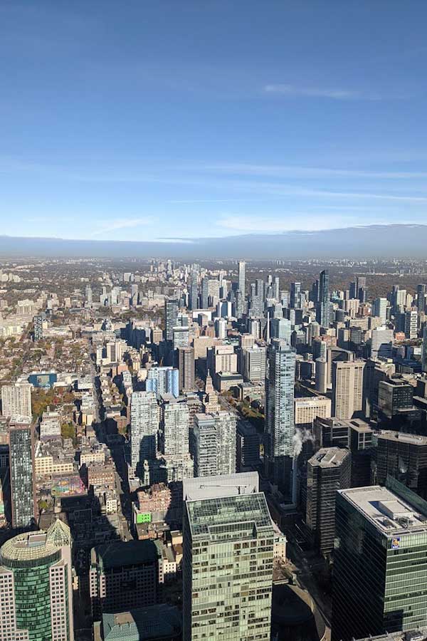 A view over Downtown Toronto from the CN Tower.