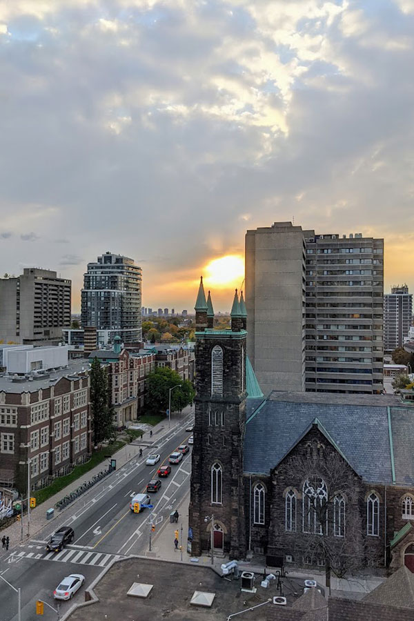 View from the Kimpton Saint George Hotel in Toronto.