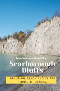 Scarborough Bluffs is a Toronto beach and park on the edge of Lake Ontario. Stunning white cliffs on a quiet sand beach transports visitors.