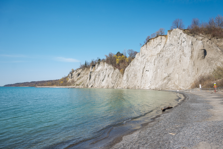 Along Lake Ontario, Scarborough Bluffs Beach in Toronto offers a quiet spot in the city.