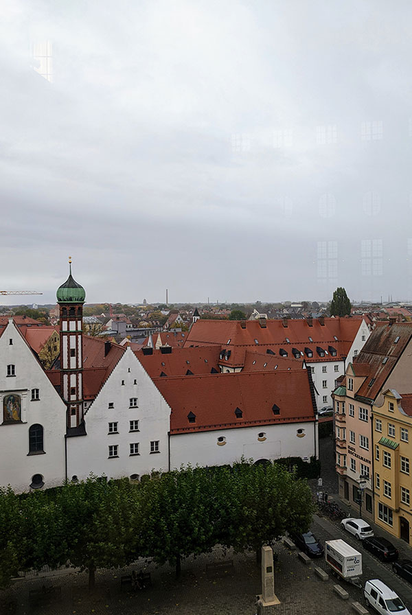 A view over Augsburg, Germany, from the town hall.