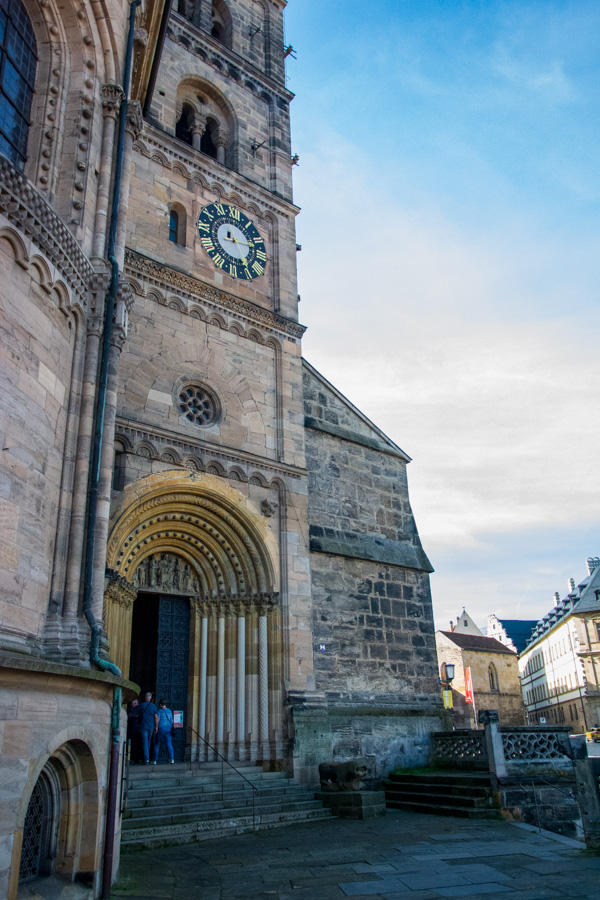 The entrance to the Bamberg cathedral, or Bamberger Dom.