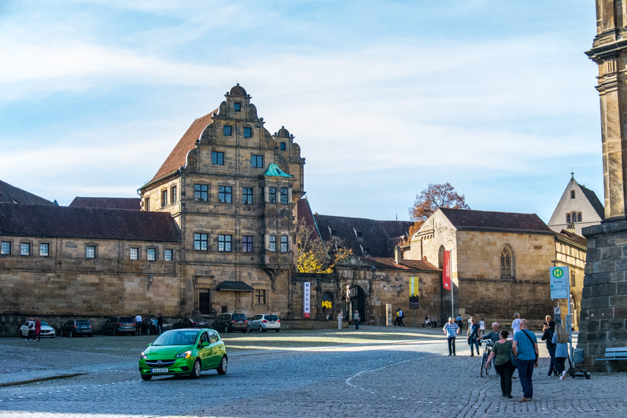 Atop a hill, Domplatz is home to the Bamberg cathedral and former historic residences.