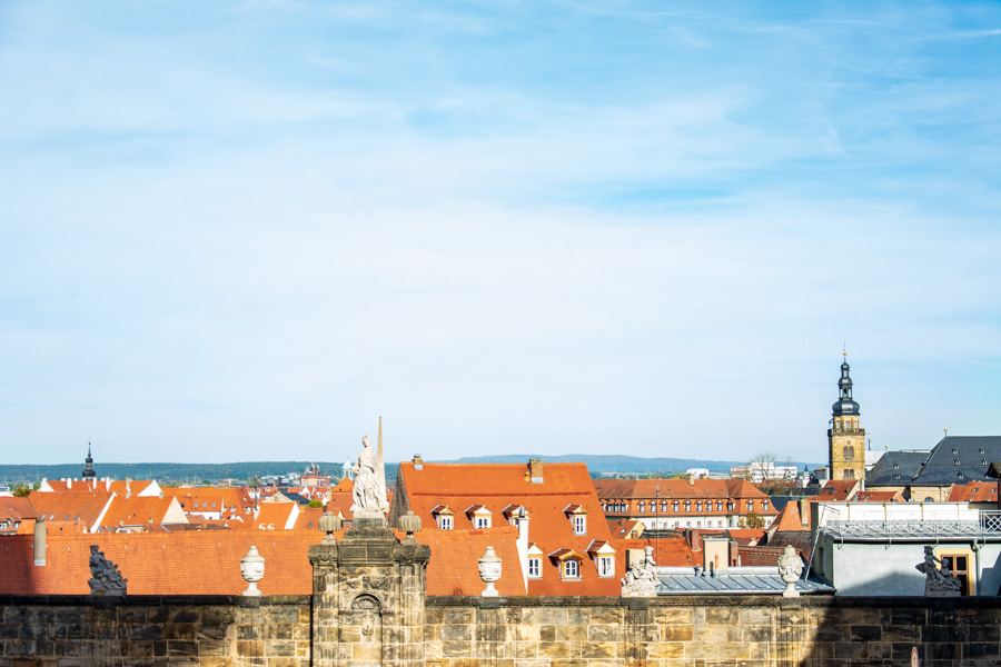 The view from Michaelsberg Abbey over nearby Bamberg.