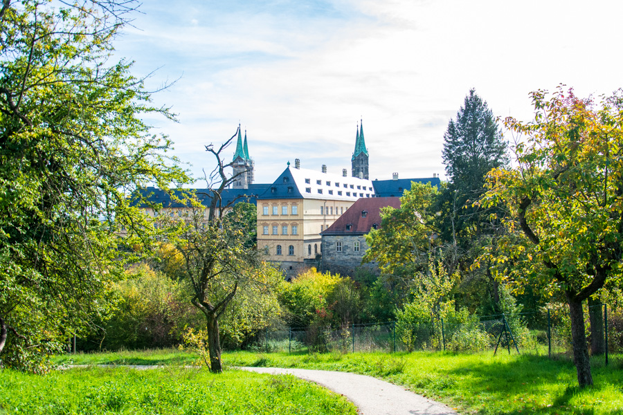 The path up to Michaelsberg Abbey from Bamberg, Germany.