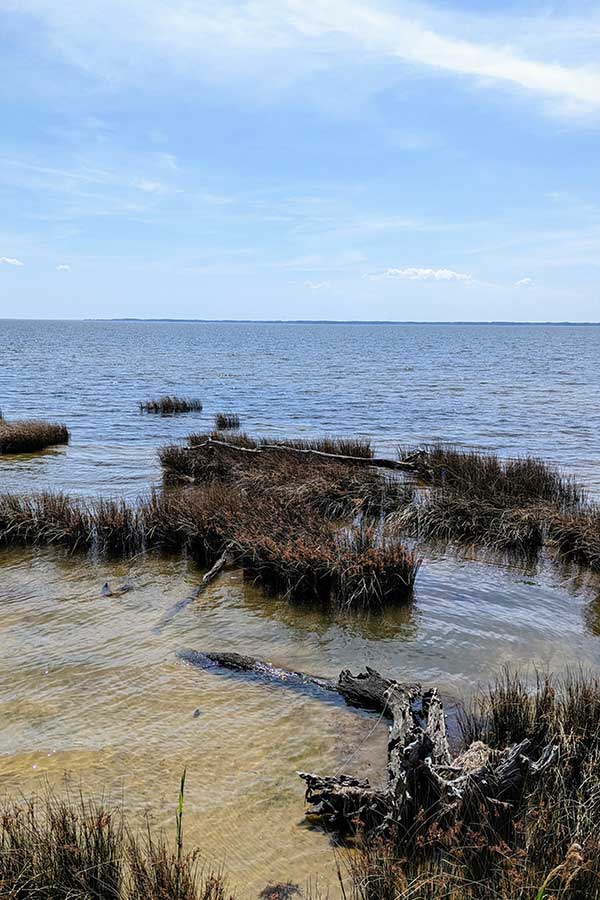 The Currituck Sound offers a quiet moment in the spring in Outer Banks.