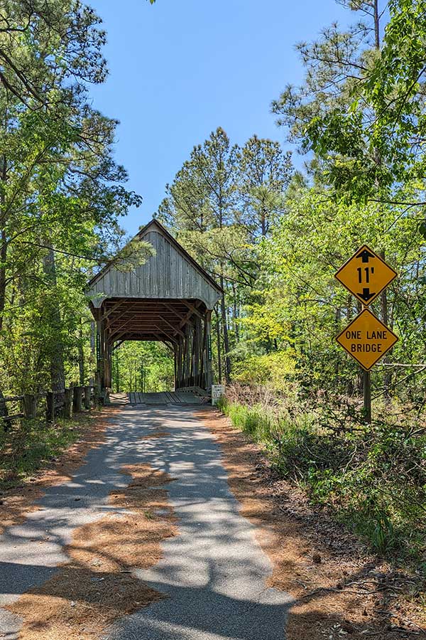 The only covered bridge in the Outer Banks is hidden in the Kitty Hawk Woods Reserve.