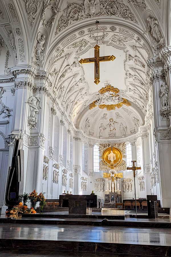 Inside of the Würzburg Cathedral or Dom.