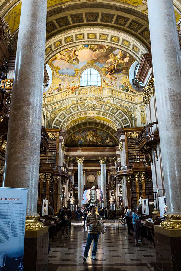 The Austrian National Library State Hall, or Prunksaal, makes quite the impression upon entrance.