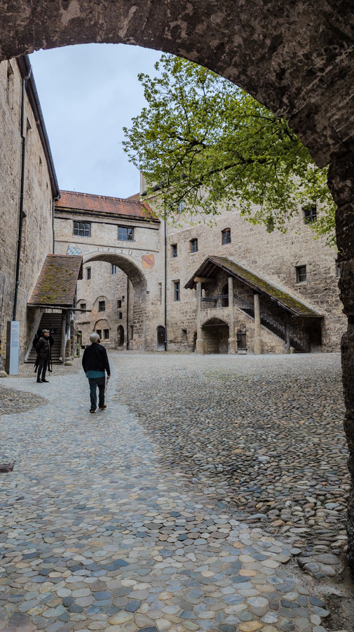 One of five courtyards within the Burghausen Castle complex.