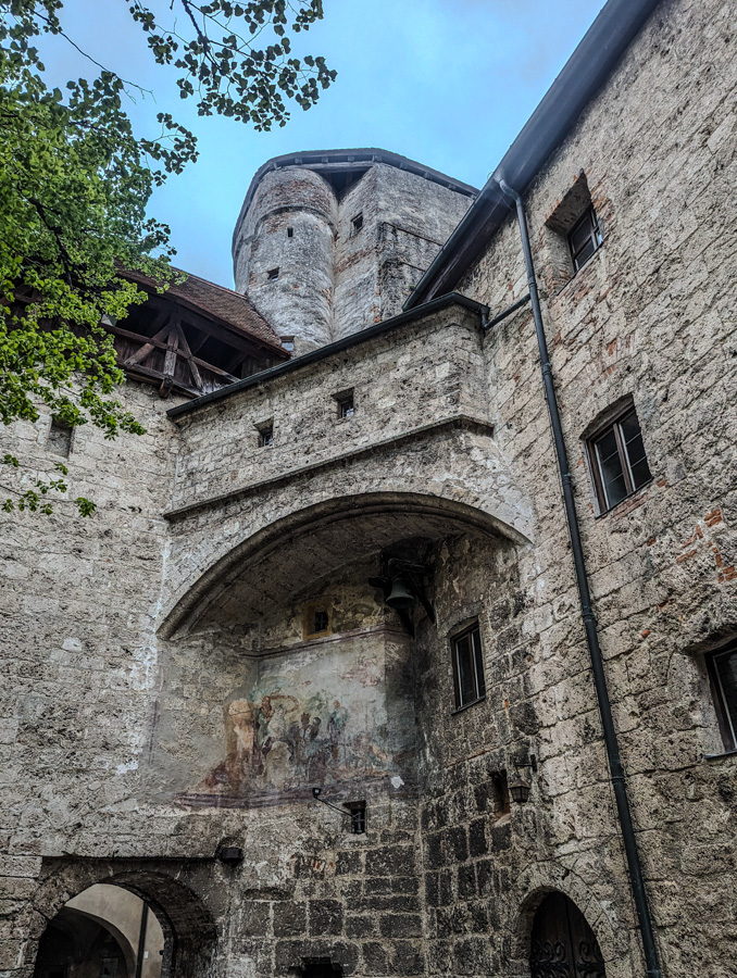 The details on the walls inside of Burghausen Castle.