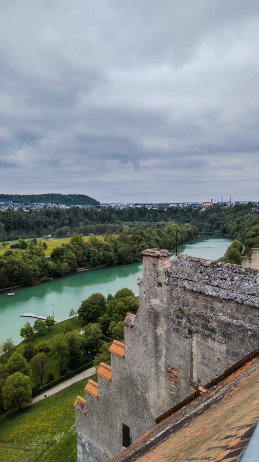 The view from the Burghausen Castle observation deck.