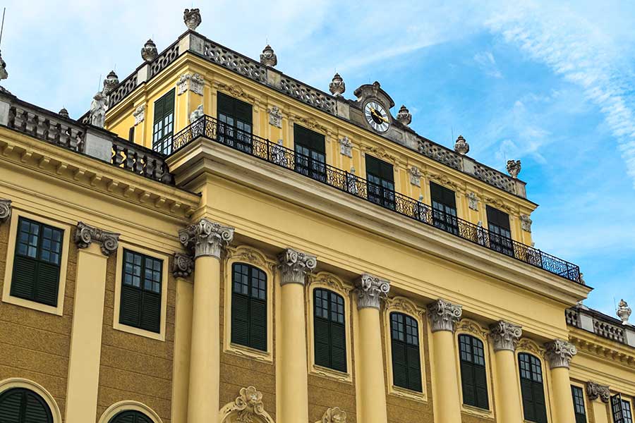 The striking yellow facade of Schönbrunn Palace.