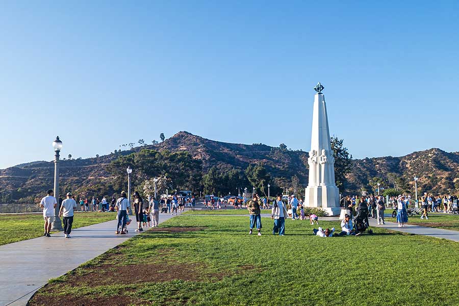 The Griffith Observatory's Astronomers Monument.