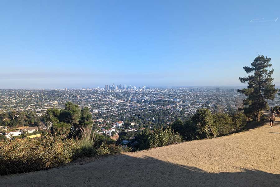 View of the City of Los Angeles from the Griffith Park trails.