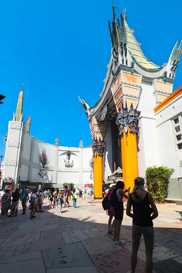 Celebrity handprints and footprints in the courtyard of the TCL Chinese Theatre on Hollywood Boulevard.