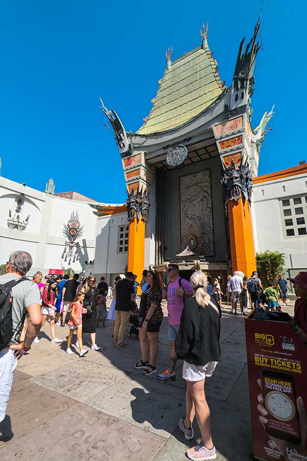 Visitors flock to the courtyard at the TCL Chinese Theatre to see the hand and footprints of celebrities.